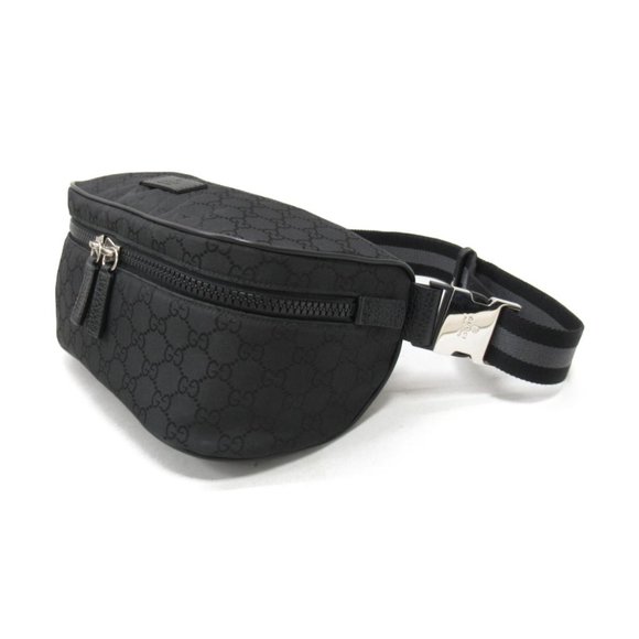 Gucci Interlocking GG Black Canvas Bum Bag - Picture 1 of 3